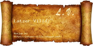 Latzer Villő névjegykártya